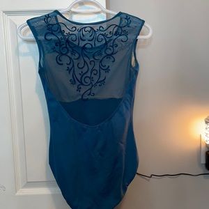 blue ballet body suit/leotard